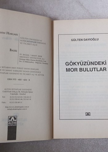 Gökyüzündeki Mor Bulutlar - Gülten Dayıoğlu - Görsel 2