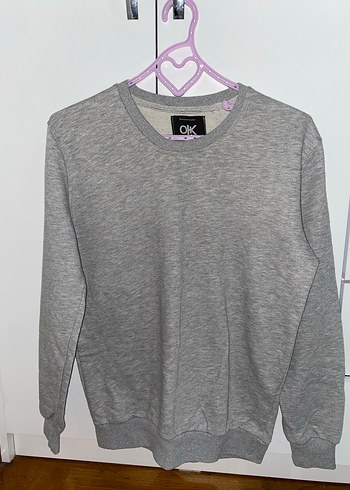 Gri Kadın Bisiklet Yaka Sweatshirt - Görsel 5