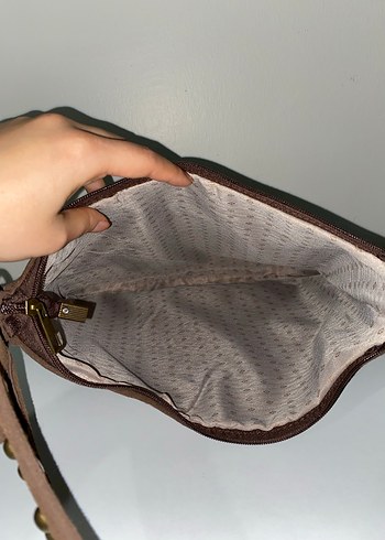 Shulebags Kahverengi Süet Omuz Çantası - Görsel 5