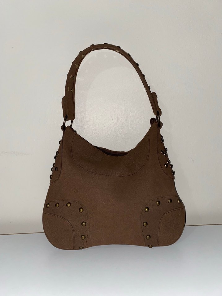 Shulebags Kahverengi Süet Omuz Çantası - Görsel 2