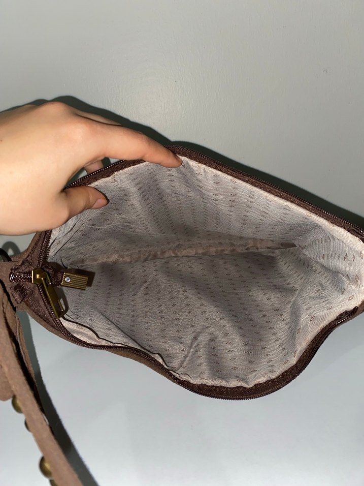 Shulebags Kahverengi Süet Omuz Çantası - Görsel 5