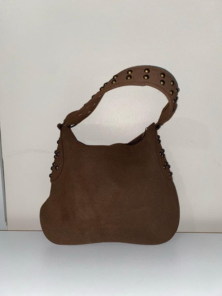 Shulebags Kahverengi Süet Omuz Çantası - Görsel 3