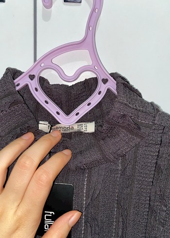 Pileli Yüksek Yaka Kadın bluz - Görsel 3