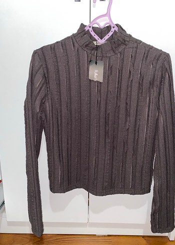 Pileli Yüksek Yaka Kadın bluz - Görsel 2