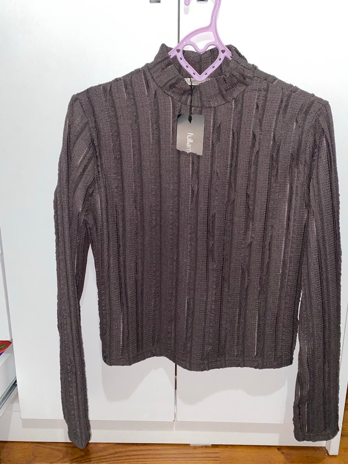 Pileli Yüksek Yaka Kadın bluz - Görsel 2