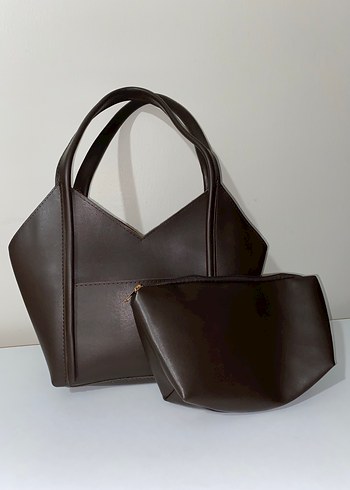 Koyu Kahverengi Deri Minimalist Kadın Çanta - Görsel 3