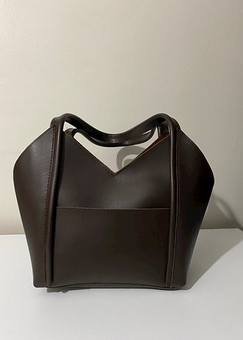 Koyu Kahverengi Deri Minimalist Kadın Çanta - Görsel 2