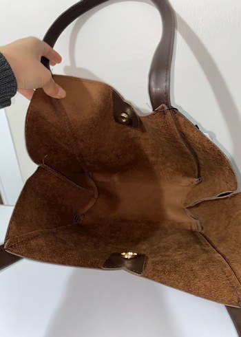 Koyu Kahverengi Deri Minimalist Kadın Çanta - Görsel 4