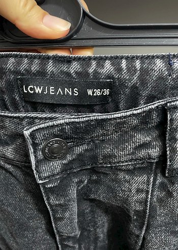 Gri Bol Kesim Kadın Kot Pantolon - Görsel 7