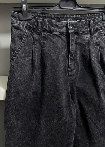 Gri Bol Kesim Kadın Kot Pantolon - Görsel 6