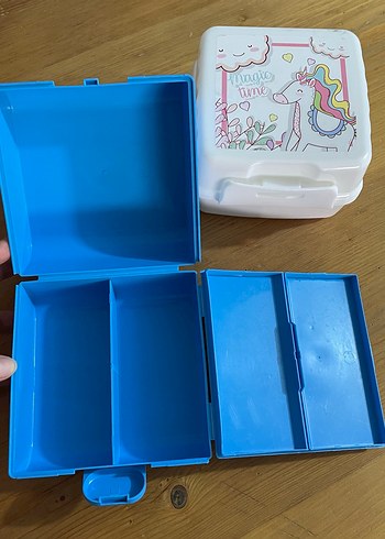 2 adet Beyaz ve Mavi Çocuk Beslenme Kutuları - Görsel 2