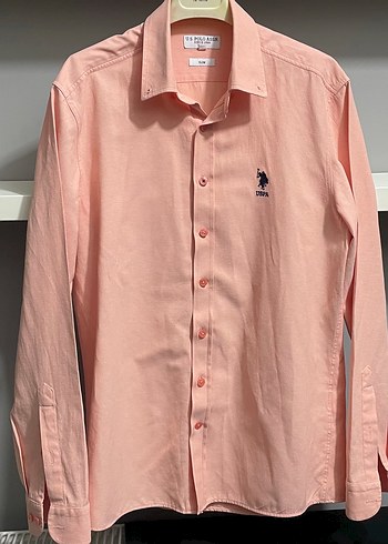 U.S. Polo Assn. Erkek Pembe Keten Gömlek
