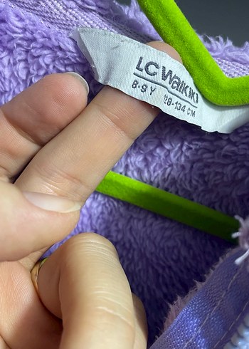 Kız Çocuk Kapüşonlu Mor Peluş hırka - Görsel 4