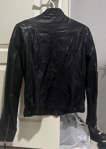 Diğer Kadın Siyah Deri Biker Ceket