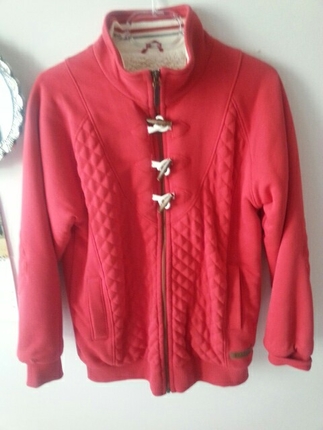 Relax mode marka, kırmızı, pamuklu, içi kuzu yünü sweater