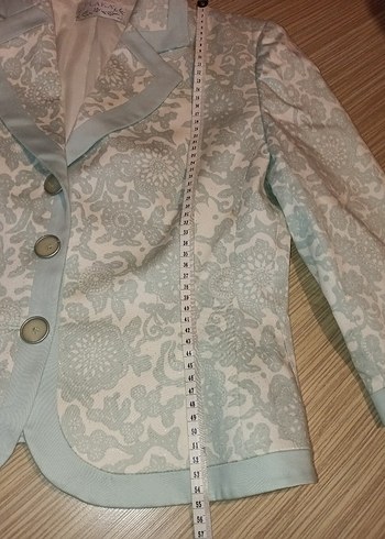 Nakışlı Beyaz Kadın Blazer Ceket - Görsel 3