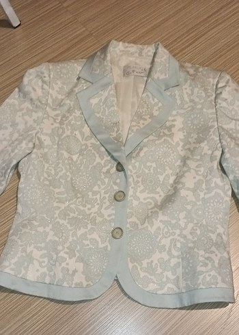 Nakışlı Beyaz Kadın Blazer Ceket - Görsel 6