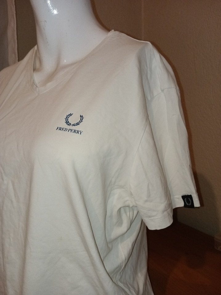 Fred Perry Beyaz Nakışlı Erkek Tişört - Görsel 3