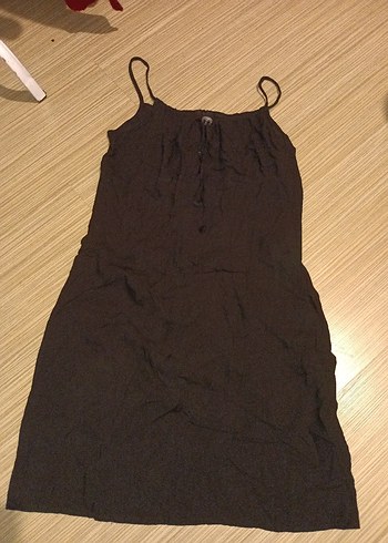 Siyah Drapeli Midi Straplez Elbise - Görsel 2