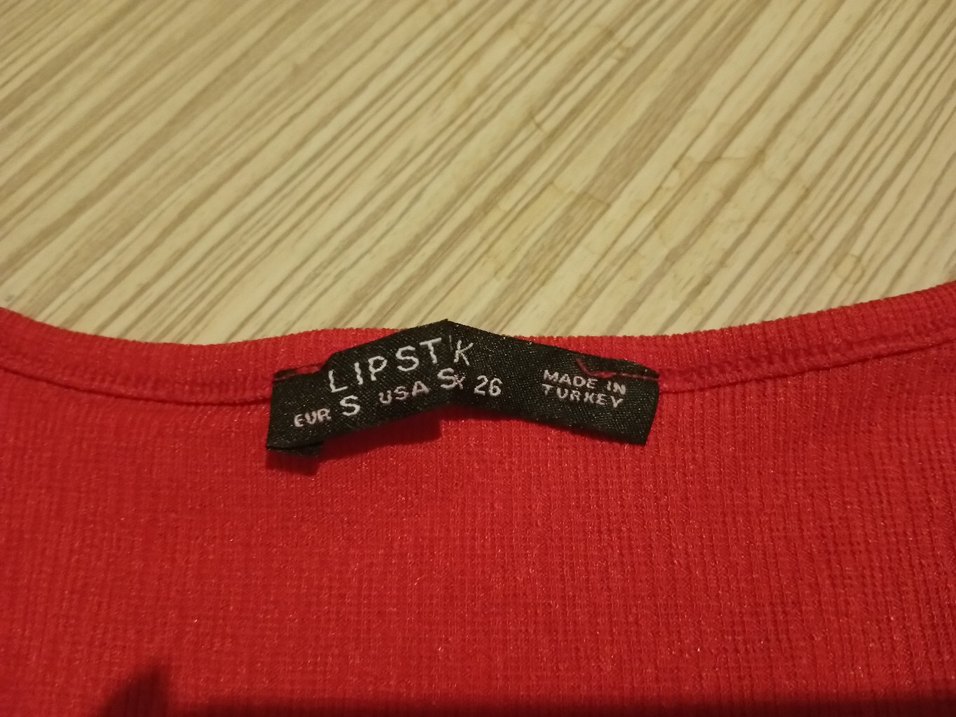 Kırmızı V Yaka Drapeli Hamile Bluzu - Görsel 4