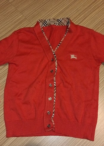 Düğmeli Kırmızı V Yaka Kadın Hırka - Görsel 4