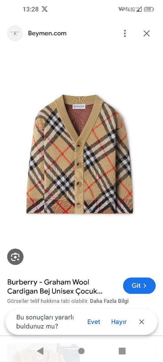 Düğmeli Kırmızı V Yaka Kadın Hırka - Görsel 2