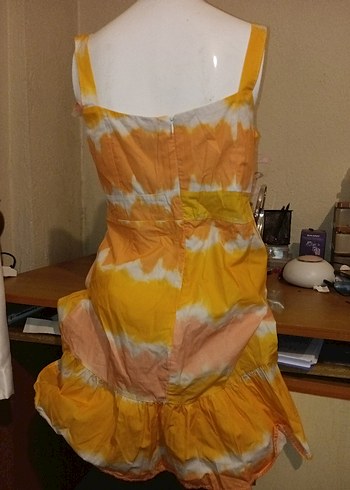 LCW Bağlama Desenli Midi Elbise - Görsel 2