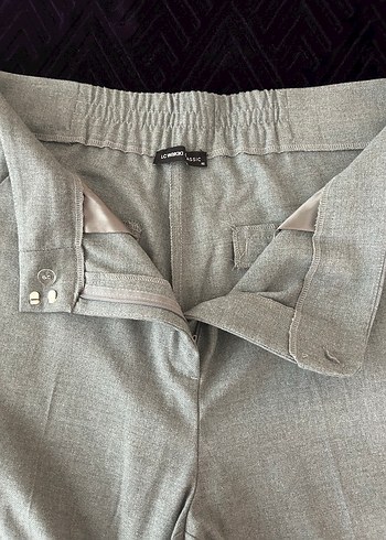 Gri Midi Kumaş Kadın Pantolon - Görsel 2