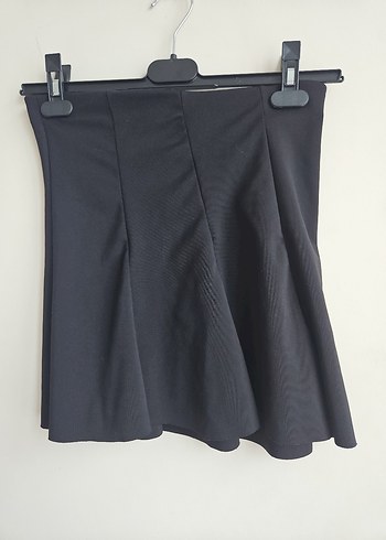Siyah Pilili Midi Mini Kadın Etek
