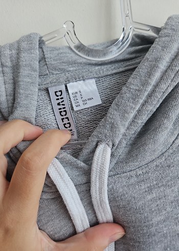 H&M Gri Kapüşonlu Kadın Sweatshirt