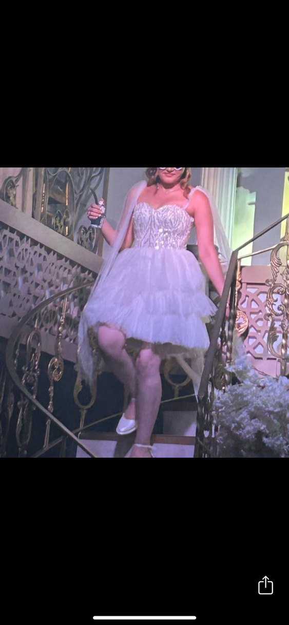 Işıltılı Straplez Mini Gelinlik - Görsel 3