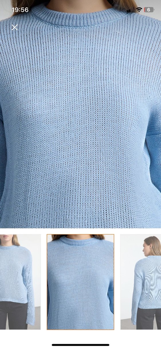 Mavi Triko Kadın Sweatshirt - Görsel 3