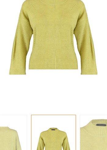 Kadın Pastel Yeşil Örgü Triko Kazak - Görsel 3