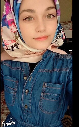 Uzun kot elbise eşarp hediyeli