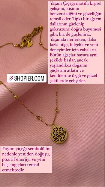 Yaşam çiçeği kolye
