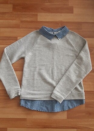 ????????SATILDI????????#gri #gömlekli #sweatshirt