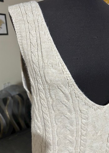 Örme V Yaka Kolsuz Kadın elbise - Görsel 3