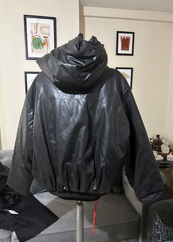 Siyah Deri Kadın Ceket - Görsel 3