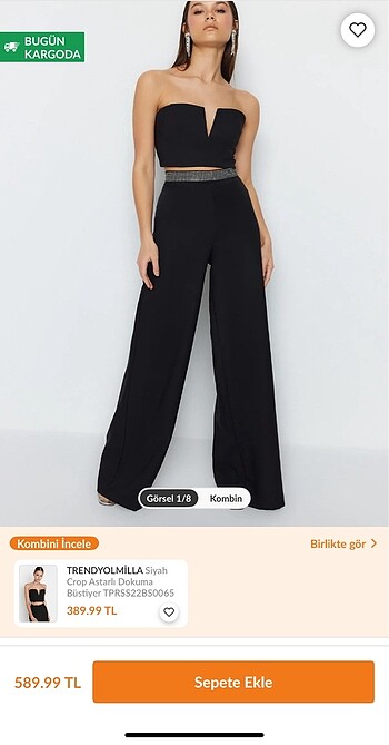 Taş kemer detaylı pantalon