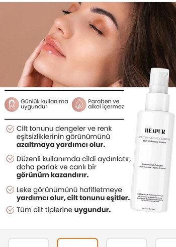 BEAPUR Cilt Beyazlatıcı Krem 60 ml - Görsel 2