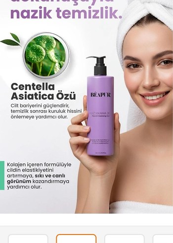 BEAPUR Hassas Ciltler için Misel Yüz Temizleme Jeli 200ml - Görsel 2