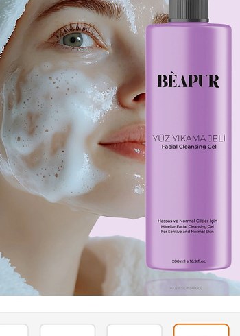 BEAPUR Hassas Ciltler için Misel Yüz Temizleme Jeli 200ml - Görsel 4