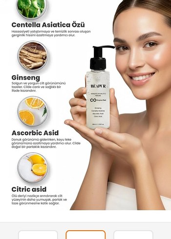 BEAPUR Centella Asiatica Özlü Yüz Peeling 100 ml - Görsel 2