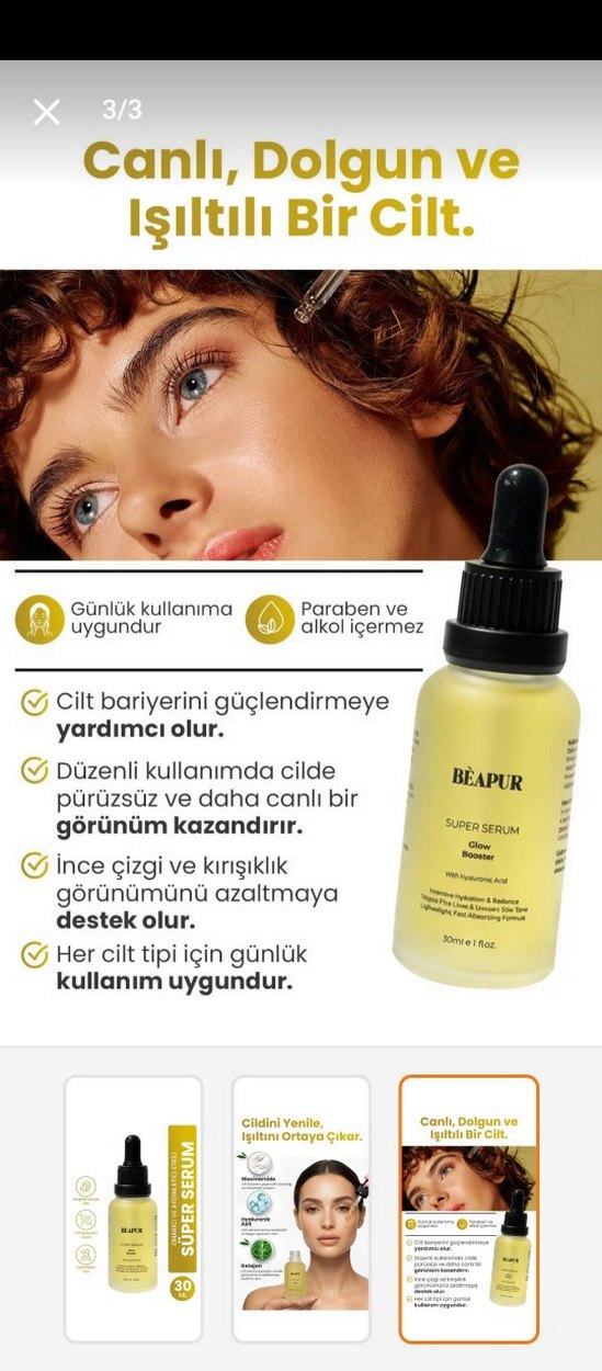Beapur Süper Serum 30ml - Kırışıklık Karşıtı - Görsel 3