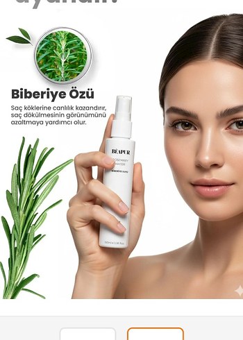 BEAPUR Biberiye Suyu Saç Toniği 100 ml - Görsel 2