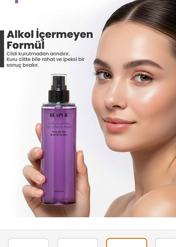 Beapur Kuru ve Hassas Ciltler için Nemlendirici Tonik 200 ml - Görsel 3