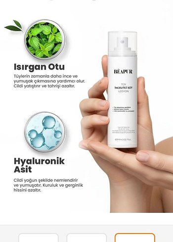 BEAPUR Tüy İnceltici Bakım Sütü 60 ml - Görsel 3