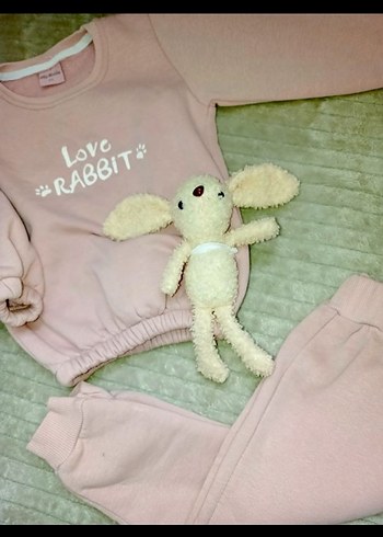 HelloBaby Pembe Nakışlı Bebek Kız Takımı