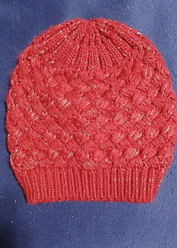 Kadın bordo Örgü Bere - Görsel 2