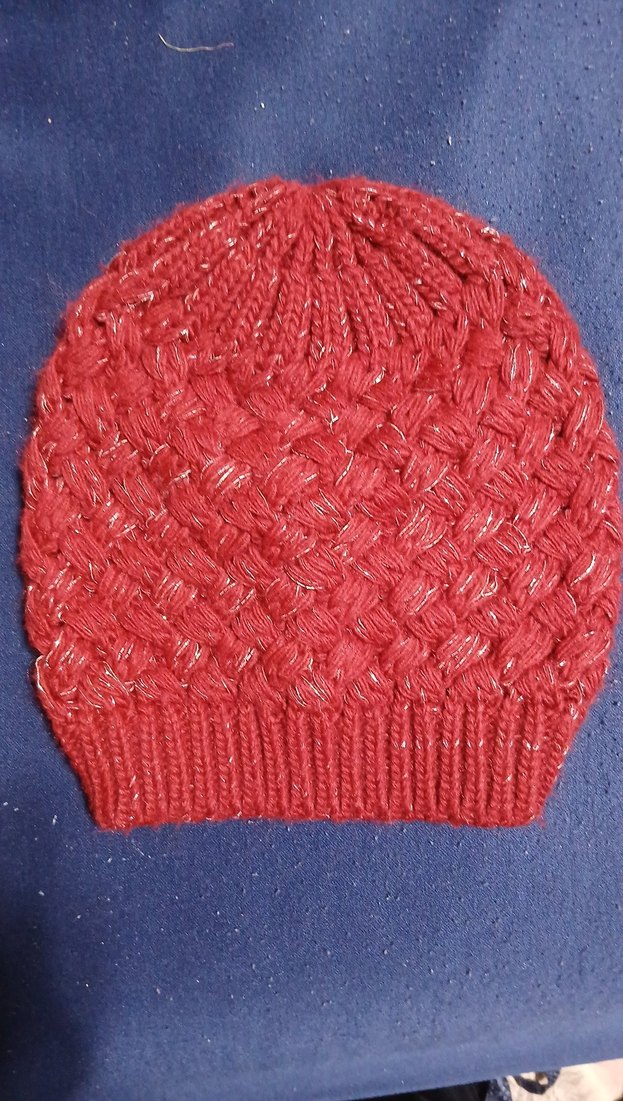 Kadın bordo Örgü Bere - Görsel 2